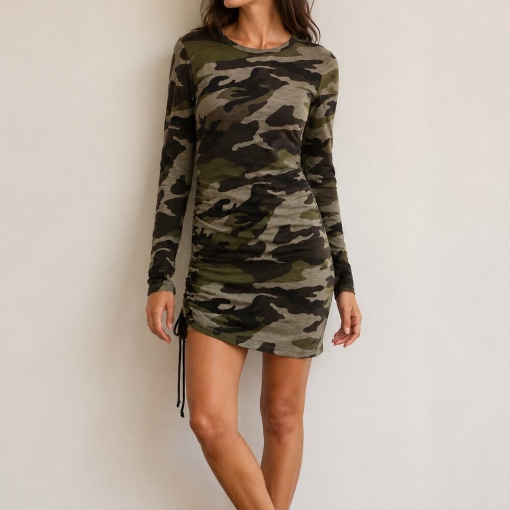 Pam & Gela Camo Mini Dress Indie Sleaze Bodycon Utilitycore Corpcore-Small